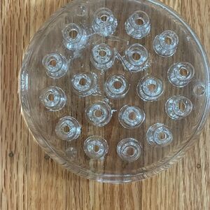 2 Vintage Clear Glass Flower Frogs